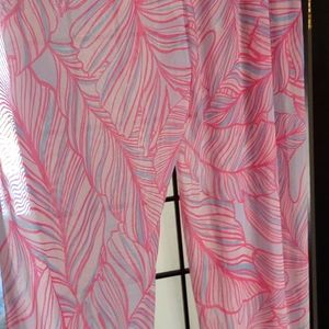 Beach pants pink&white